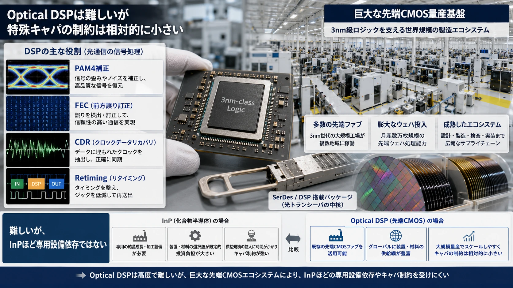 InP・光実装・SiPh・DSPの製造難易度 05