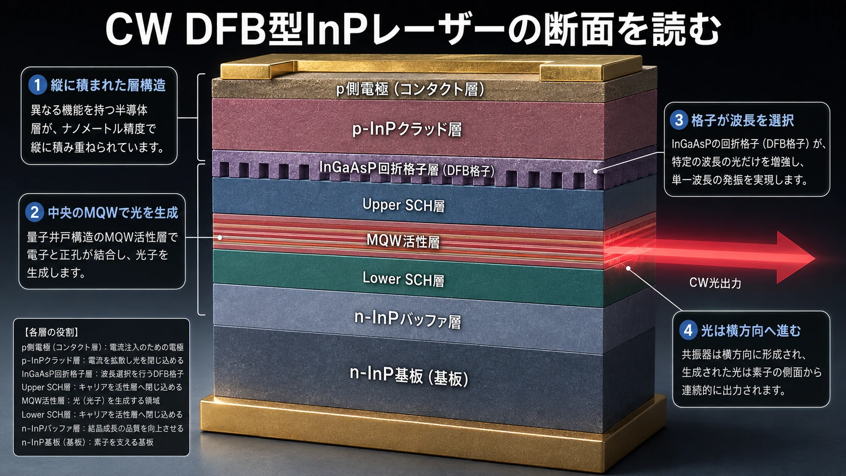 InPレーザー断面の各層 01