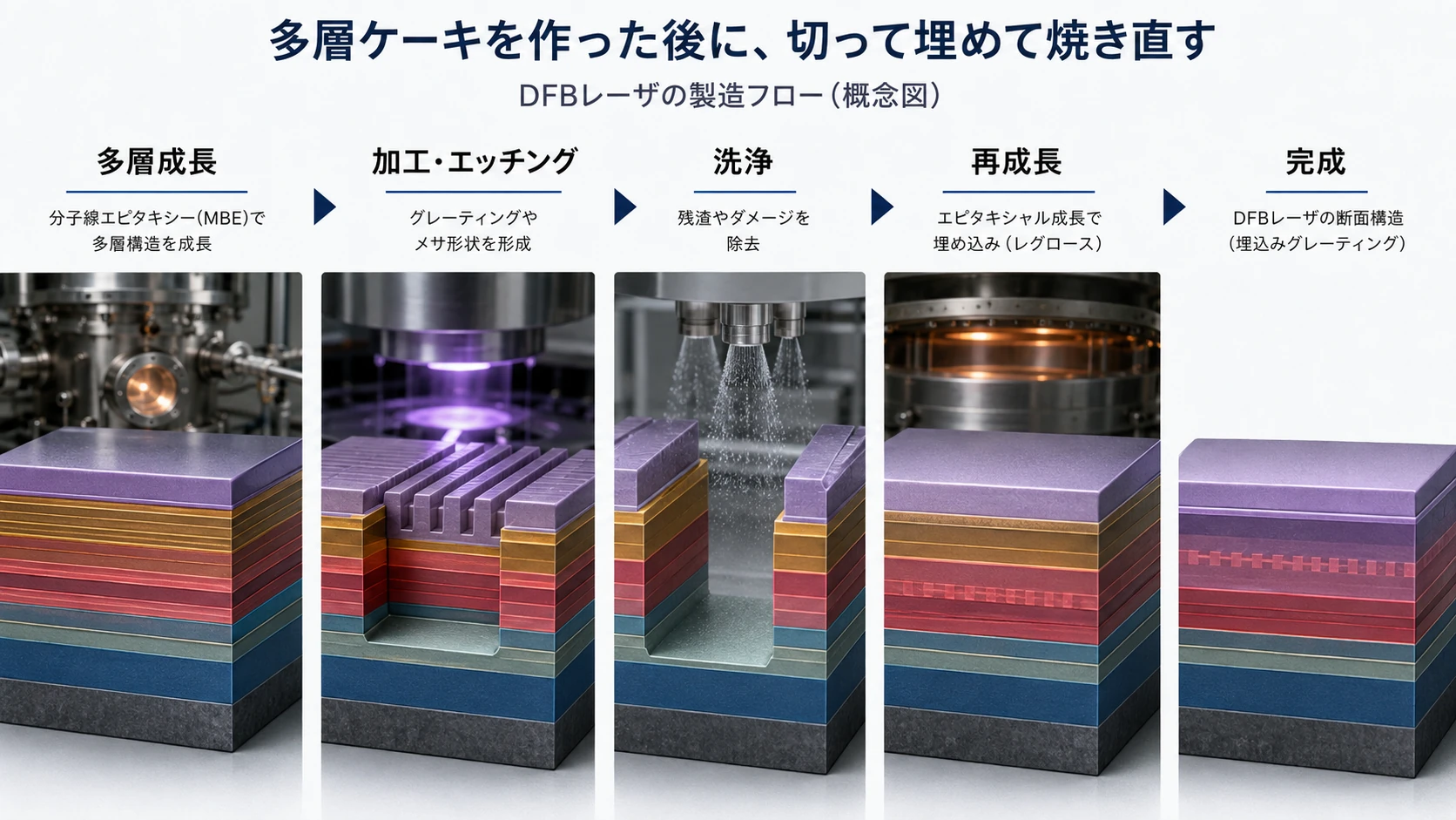 InPレーザーの製造・実装・検査工程 01