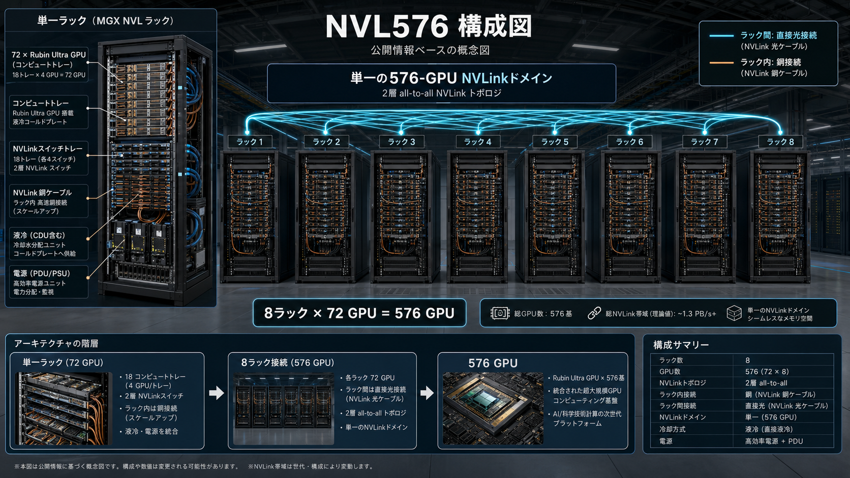 NVL576の8ラック構成