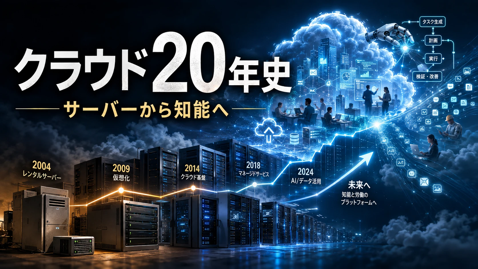 クラウド20年史――サーバーの貸し出しから「知能と労働」の基盤へ