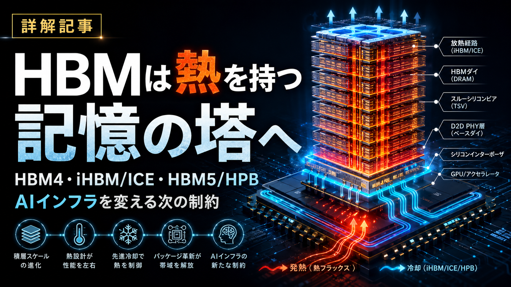 HBMは熱を持つ記憶の塔へ: HBM4、iHBM/ICE、HBM5/HPBが変えるAIインフラ