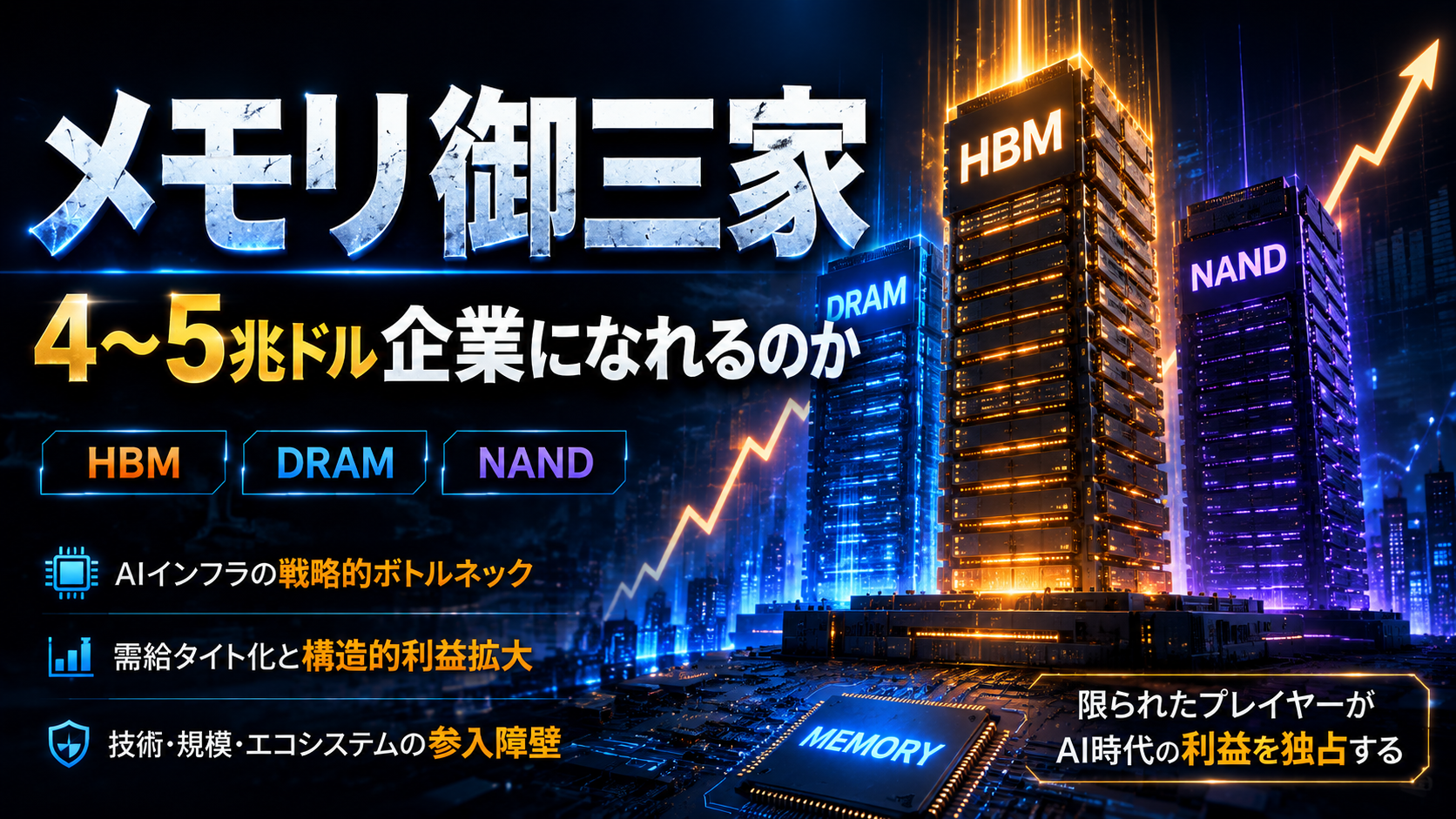 メモリ御三家は4〜5兆ドル企業になれるのか