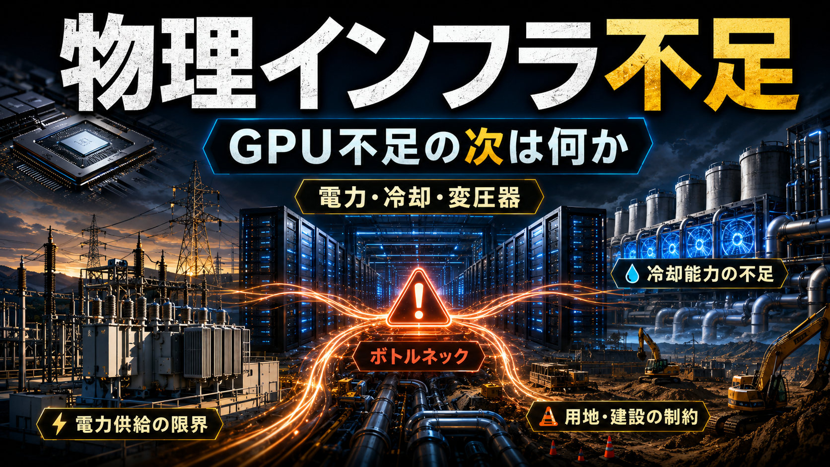 GPU不足から物理インフラ不足へ: AIデータセンター拡大の全体像