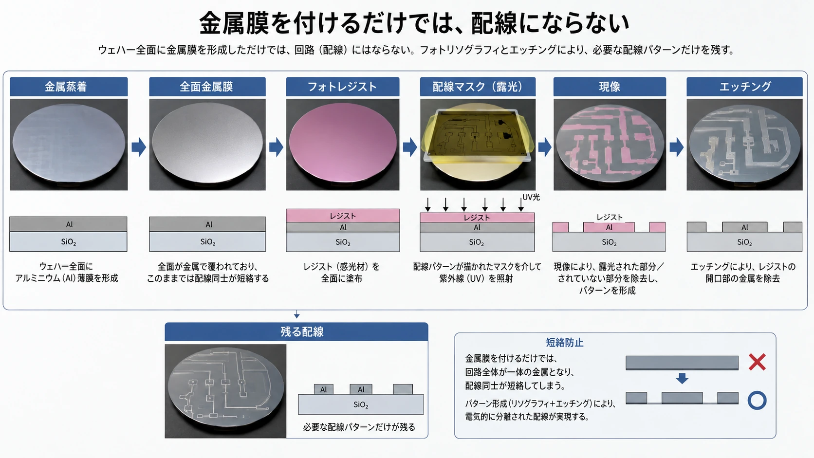 図解: 13.5 プレーナ工程と金属配線――回路を平面上の製造工程へ変える(6/8)