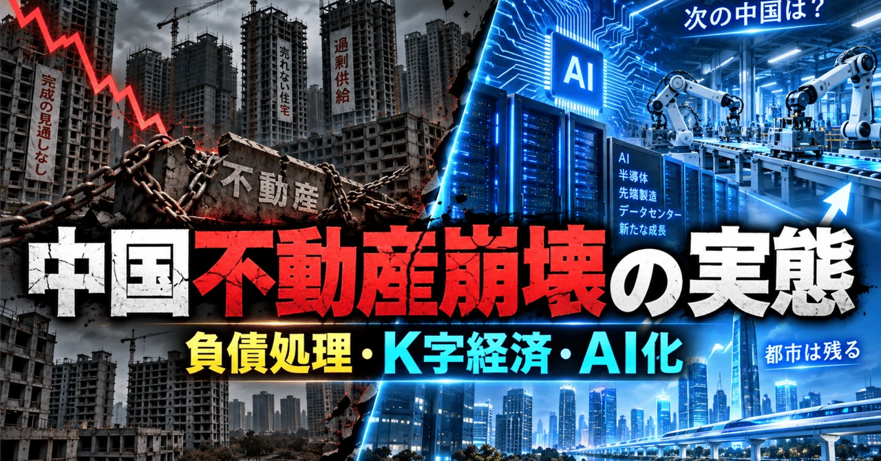 崩壊しても都市は残る――中国不動産バブルの後始末と、K字型AI経済の先にあるものの見出し画像