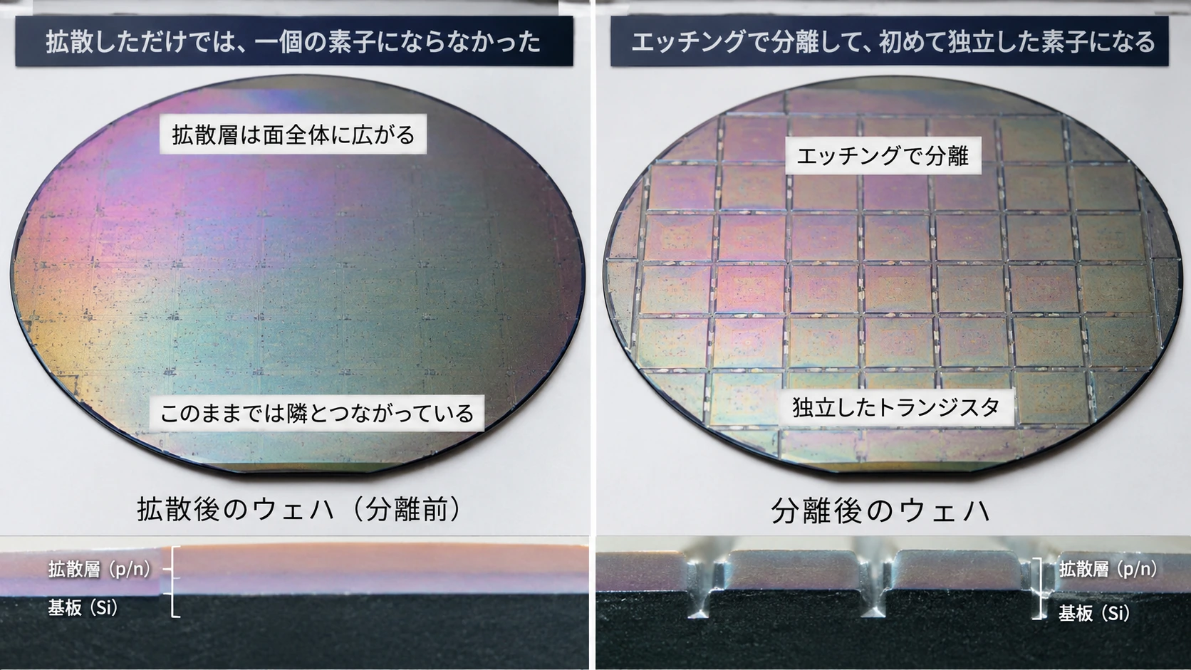 図解: 7.5 メサ型トランジスタ――接合を台地として切り出した、IC直前の技術(2/7)