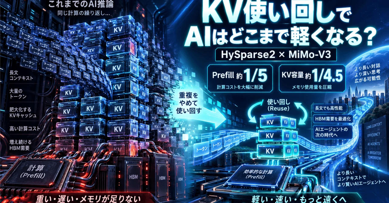 KVを使い回すと、AIの仕事はどこまで軽くなるのかの見出し画像