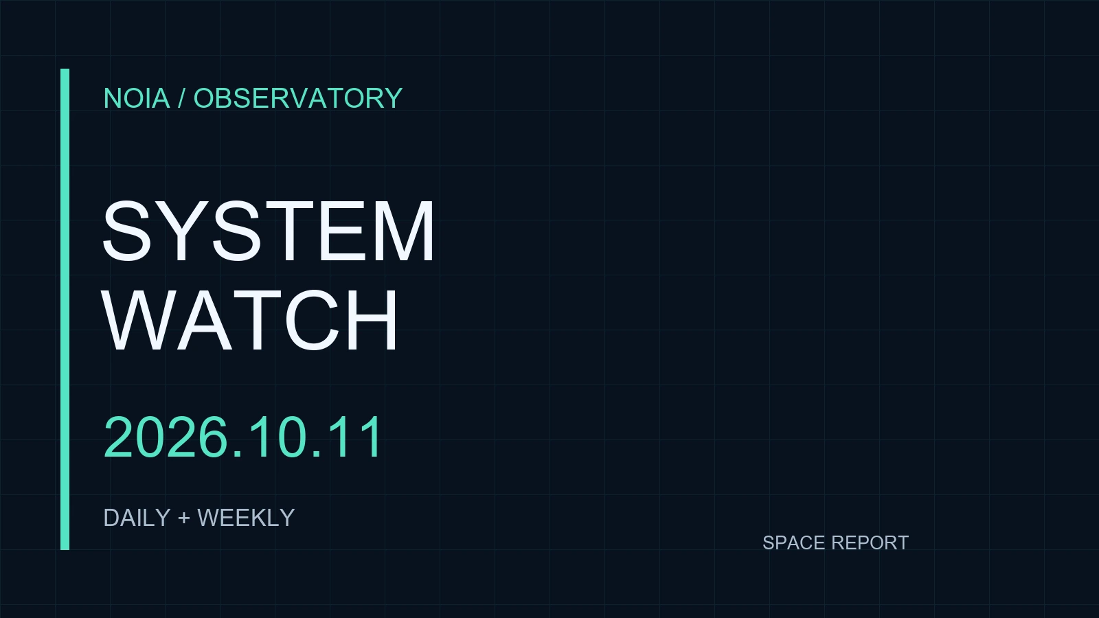 NOIA AI System Watch 日次・週次合併号|2026-10-11(保存版)の編集表紙