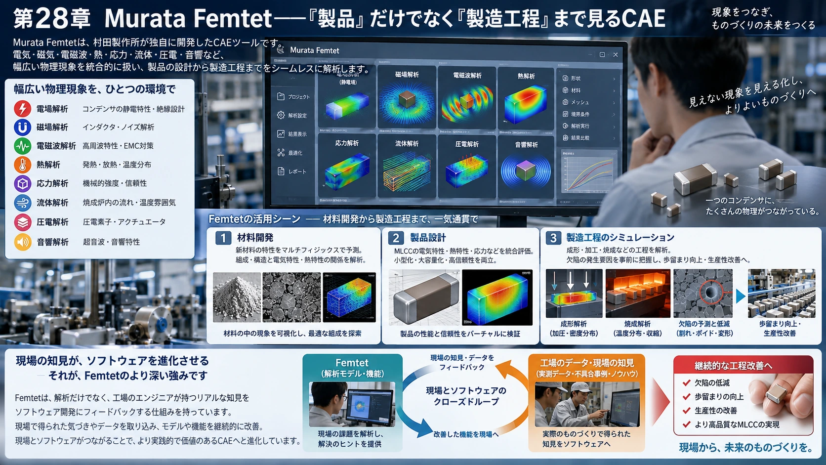 図解: 28.Murata Femtet――「製品」だけでなく「製造工程」まで見るCAE