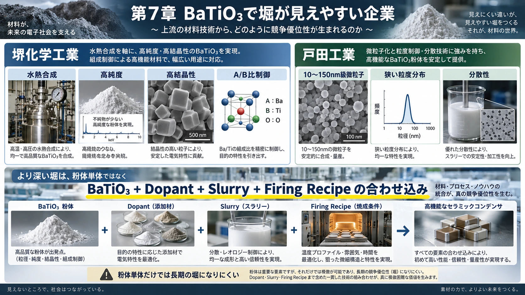 図解: 7.BaTiO₃で堀が見えやすい企業