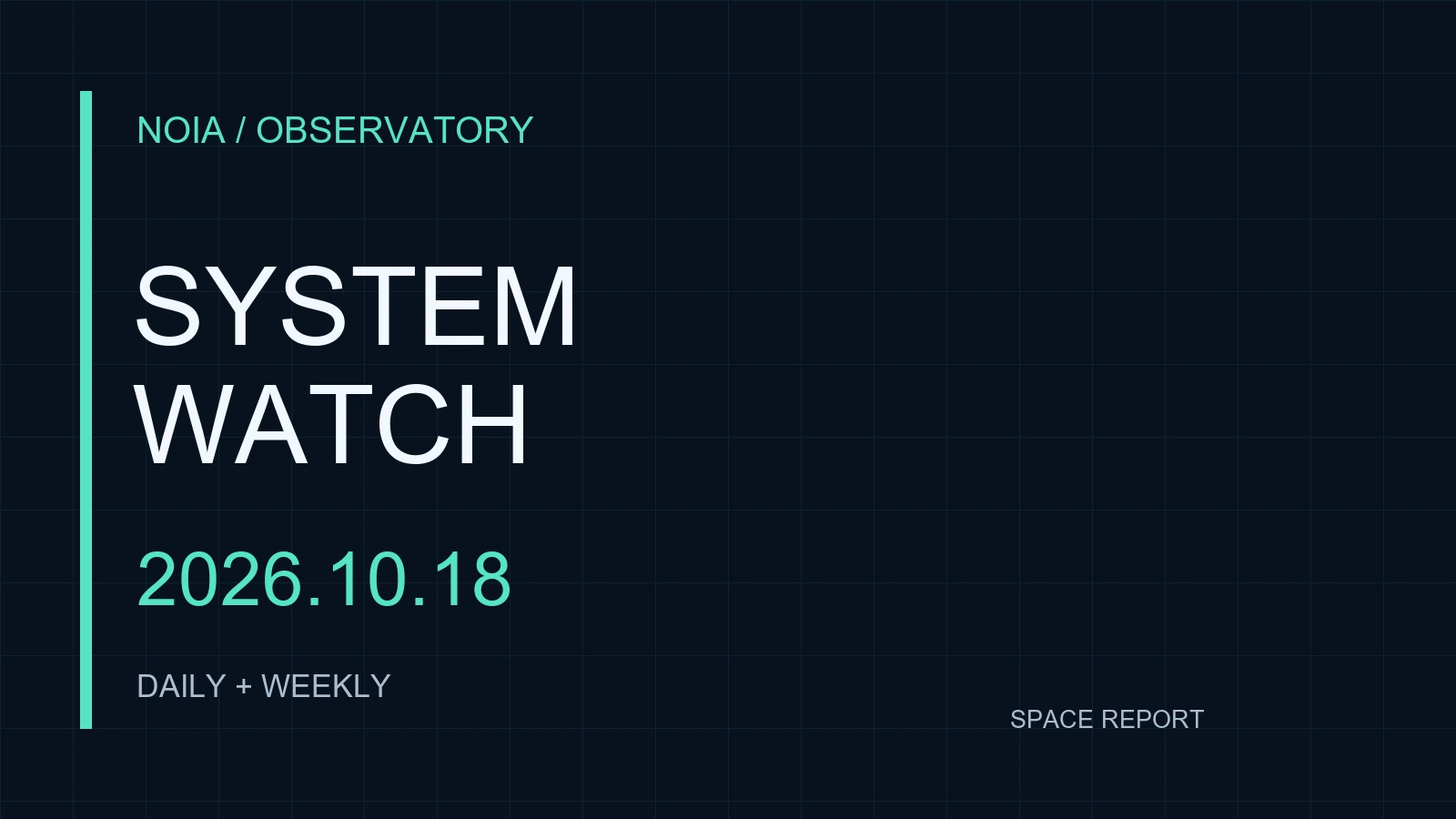 NOIA AI System Watch 日次・週次合併号|2026-10-18(保存版)の編集表紙