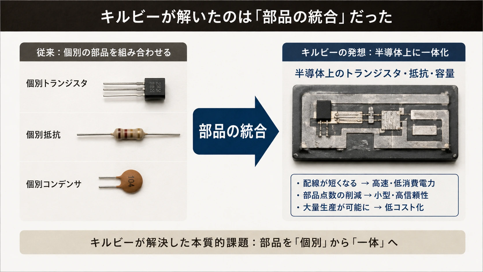 図解: 6.キルビーが解いたのは「部品の統合」だった